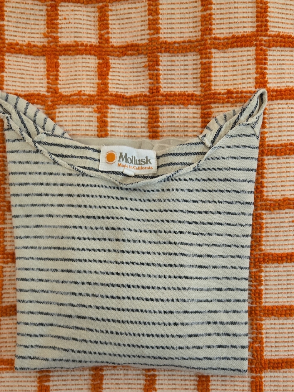 Mollusk Women's Striped Cream & Navy Long-Sleeve Top